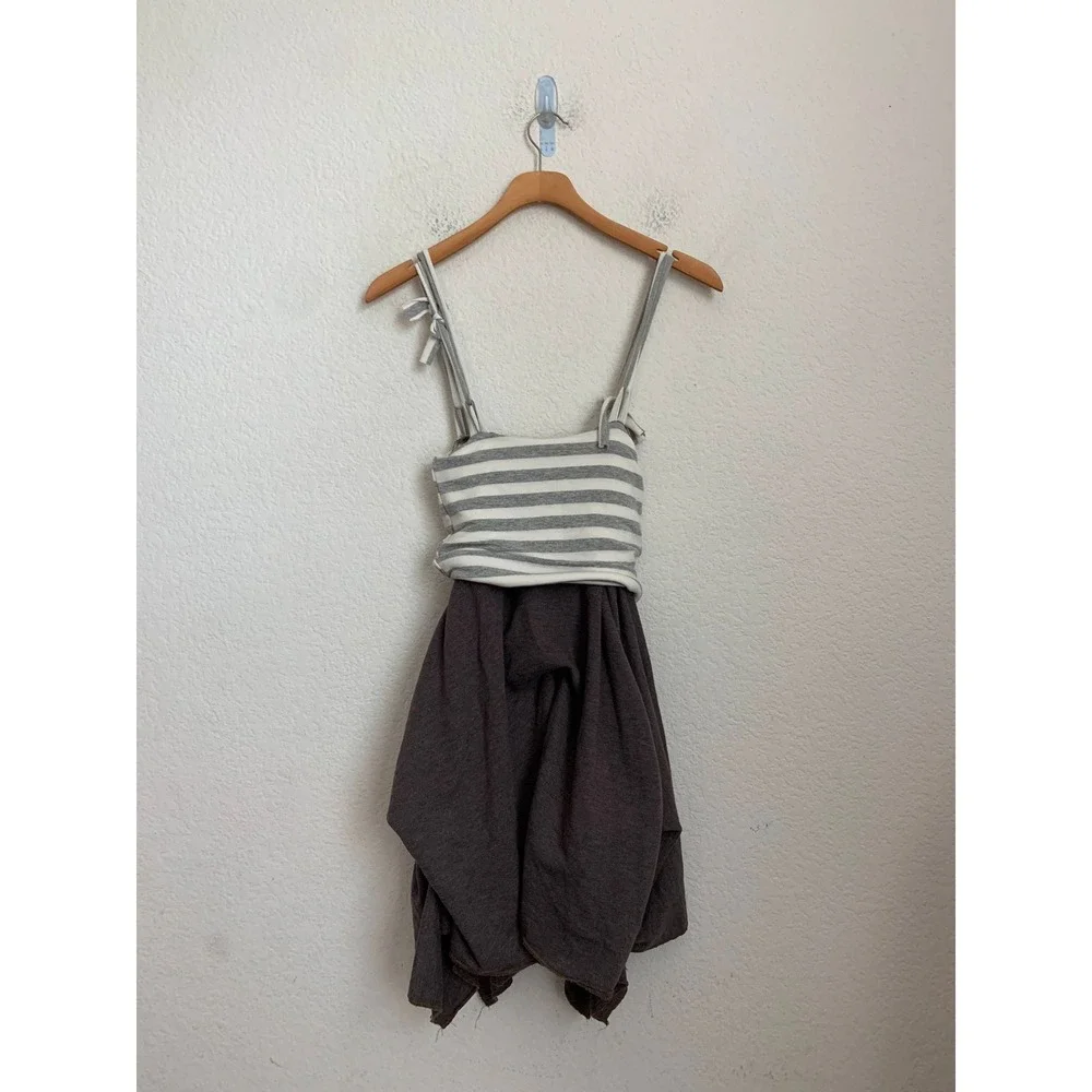 Neve Hawk Gray Striped asymmetrical tank dress Girls Size 12‎